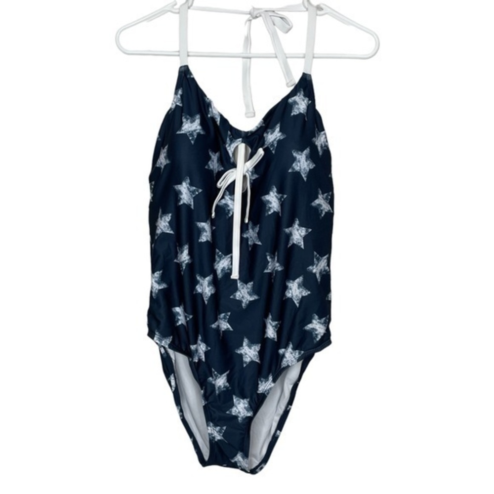 NWT be 4th of July ready-Social Angel Navy/White Stars One Piece Swimsuit 1X